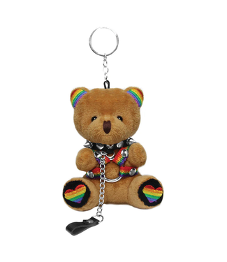 Master Series Pride Bear Keychain Plush Rainbow Bear