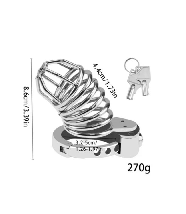 Metal Chastity Cage with an Adjustable Ring