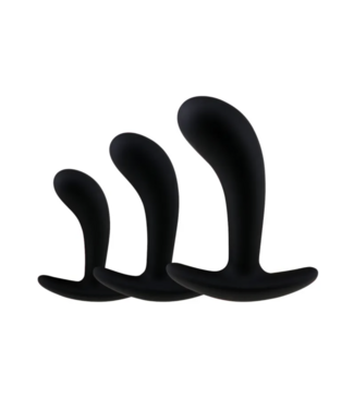 Kulla Black Silicone Prostate Plug Training Set 3 Piece