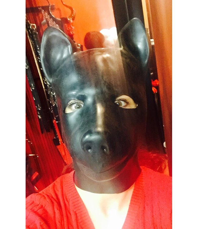 Latex Dog Hood with Back Zipper
