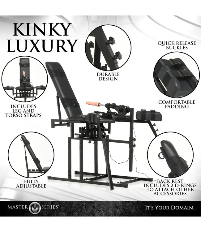 Master Series Leg Spreader Obedience Chair with Sex Machine