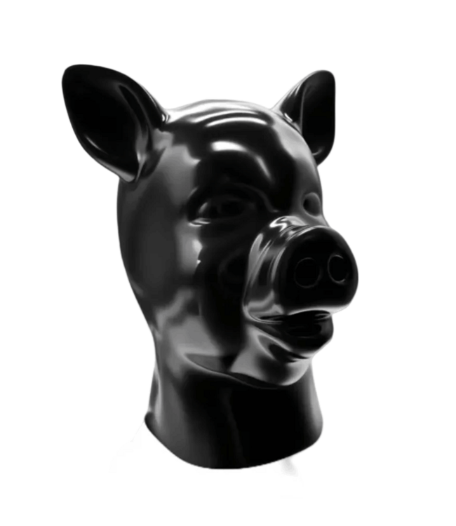 Latex Pig Hood with Back Zipper