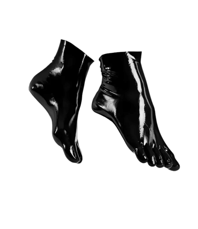 Latex Short Socks With Toes