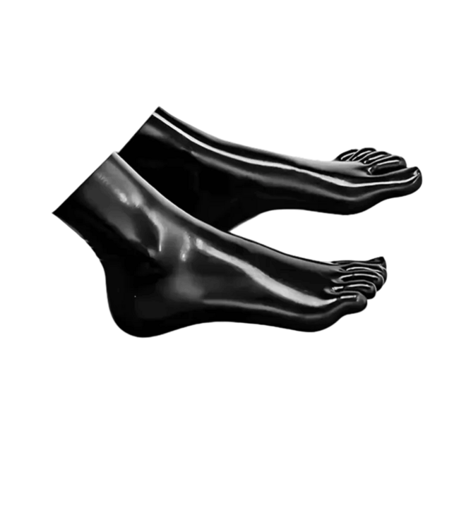 Latex Short Socks With Toes