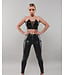 Shiny Vinyl Crop Top with Front Mesh