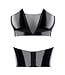 Shiny Vinyl Crop Top with Front Mesh