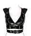 Glossy Black PVC Wrap Bra Top