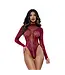 Dreamgirl Honey Long Sleeve Teddy Burgundy