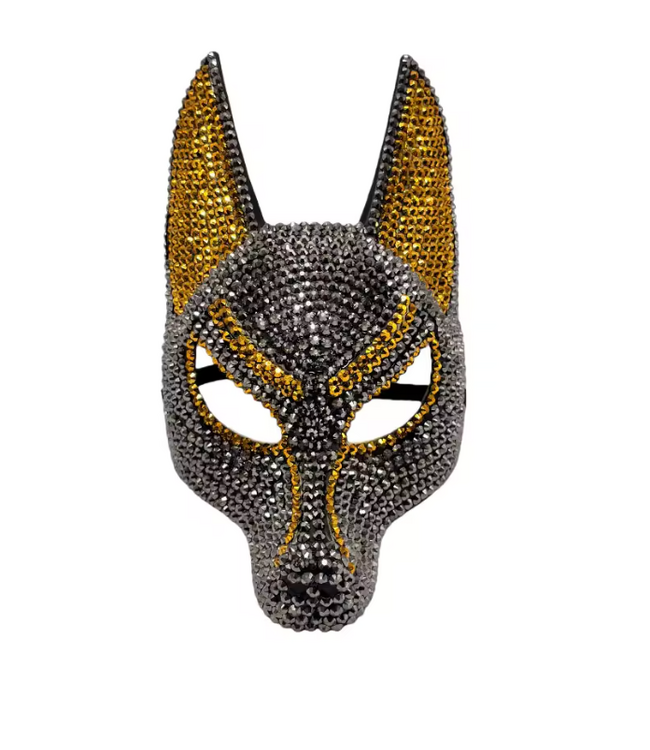 Jackal rhinestone face mask