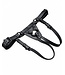 Secure Fit Strap On Leather Harness with Black Hardware
