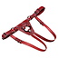 Secure Fit Strap On Leather Harness with Chrome Hardware