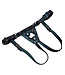 Secure Fit Strap On Leather Harness with Chrome Hardware