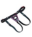 Secure Fit Strap On Leather Harness with Chrome Hardware