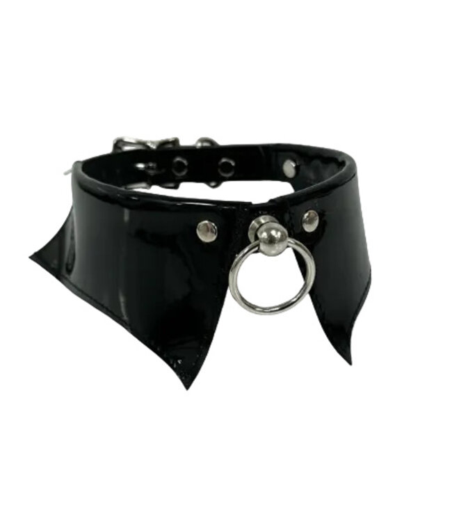Expert Submissive Vegan Patent Leather Collar