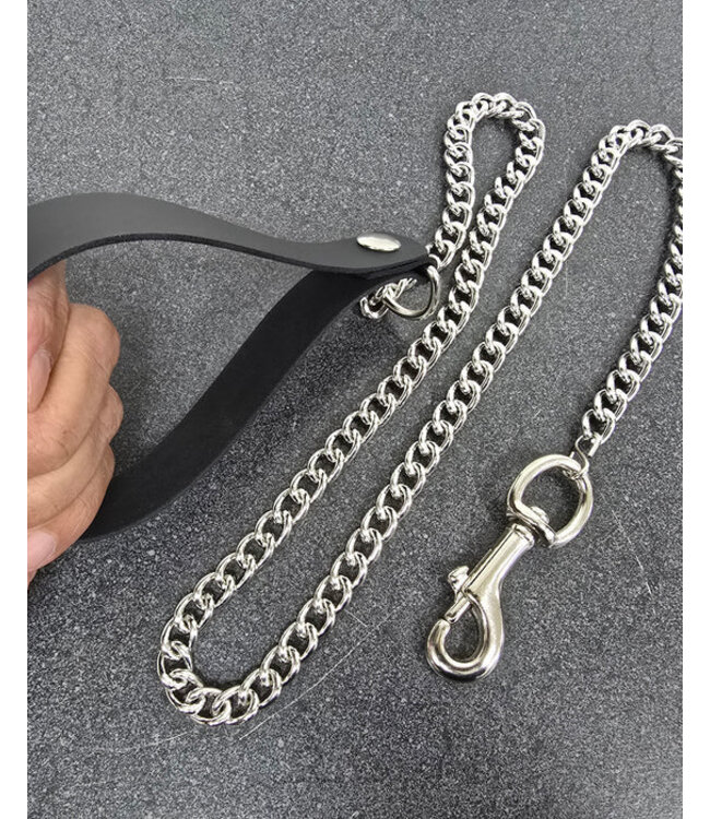 Leash with a leather handle 24 inch