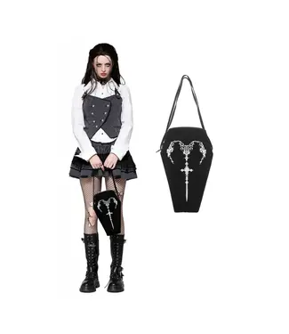 Dark In Love Horn Embroidery Coffin Bag