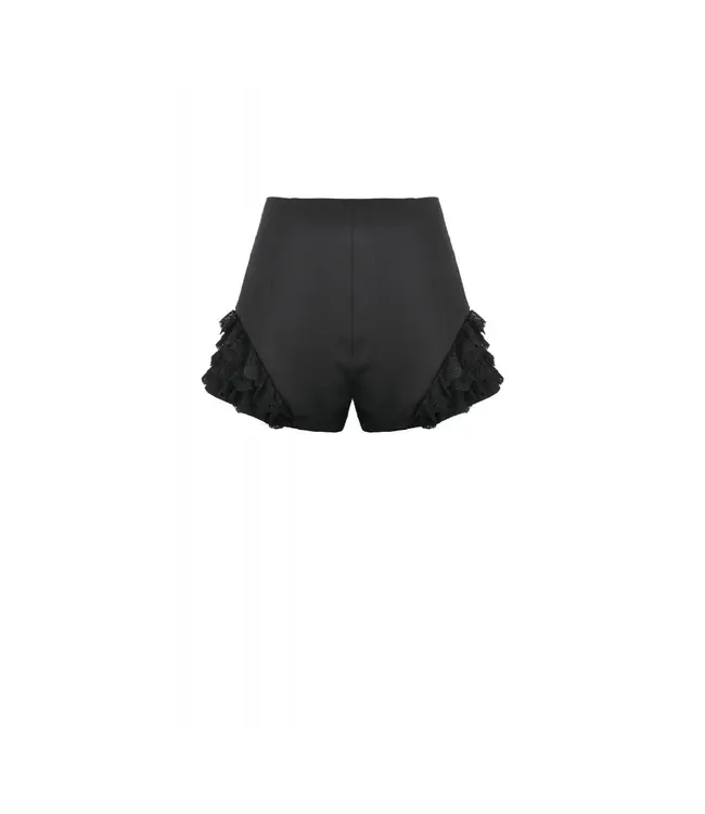 Night Ban by Dark In Love | Gothic Punk Lace Buckle High-Waist Shorts
