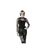 Punk Knitted Top with Mesh Overlay & Shoulder Buckles