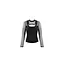 Punk Knitted Top with Mesh Overlay & Shoulder Buckles