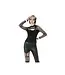 Punk Knitted Top with Mesh Overlay & Shoulder Buckles