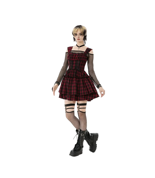 Christmas Plaid Layered Cake Dress by Dark In Love