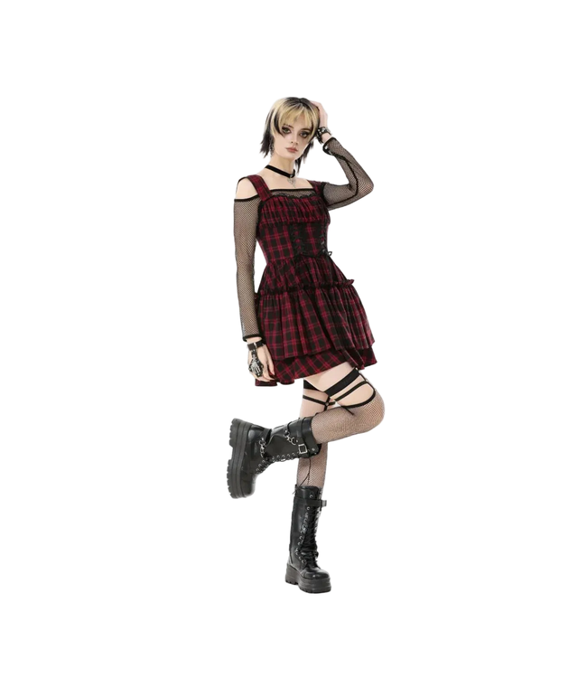 Christmas Plaid Layered Cake Dress by Dark In Love