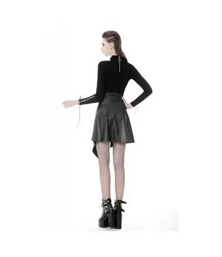 Dark In Love Punk PU Leather Midi Skirt by Dark In Love
