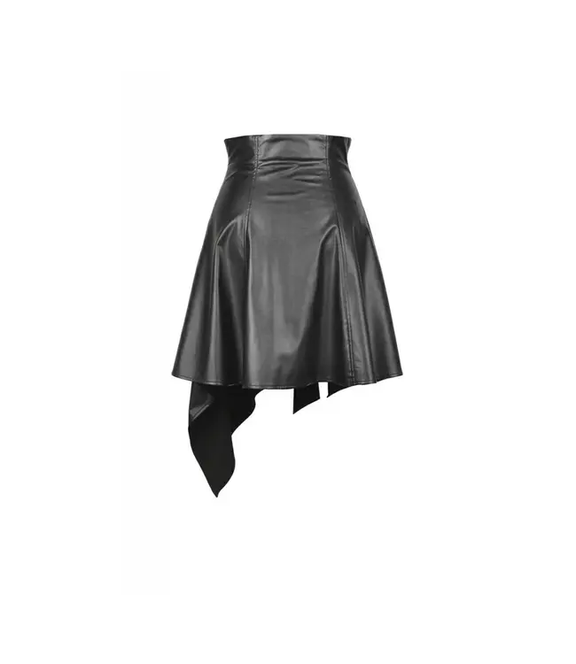 Punk PU Leather Midi Skirt by Dark In Love