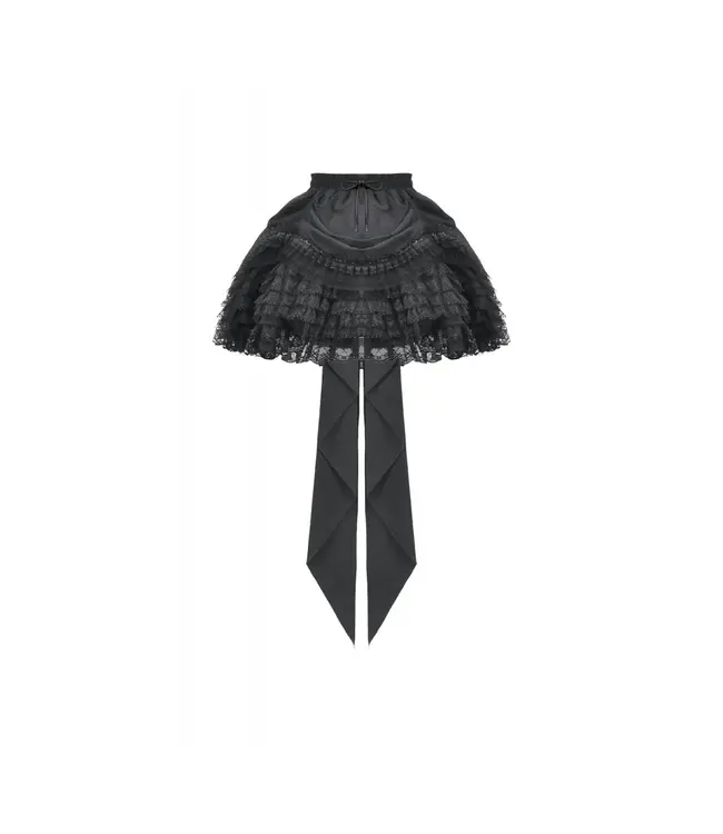 Gothic Lace Bustle Tail Skirt by Dark In Love | Lolita Ruffle Mini