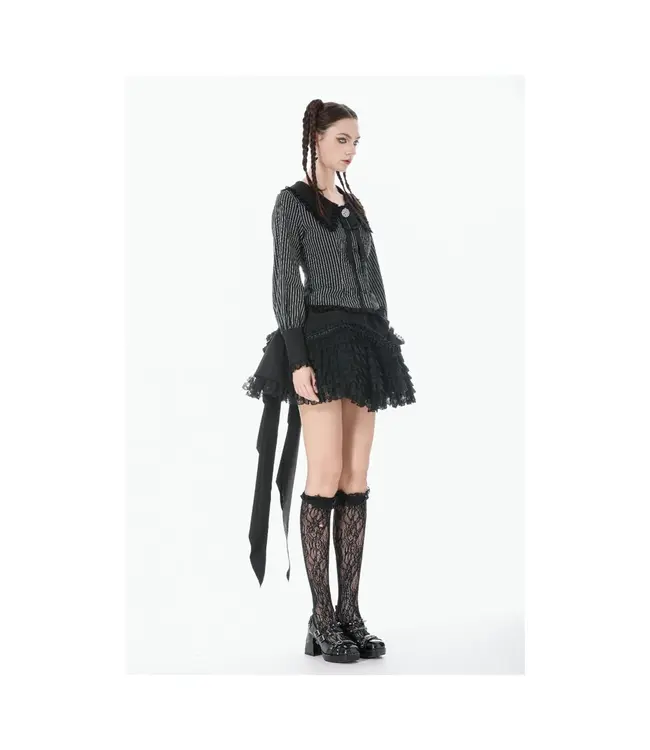 Gothic Lace Bustle Tail Skirt by Dark In Love | Lolita Ruffle Mini