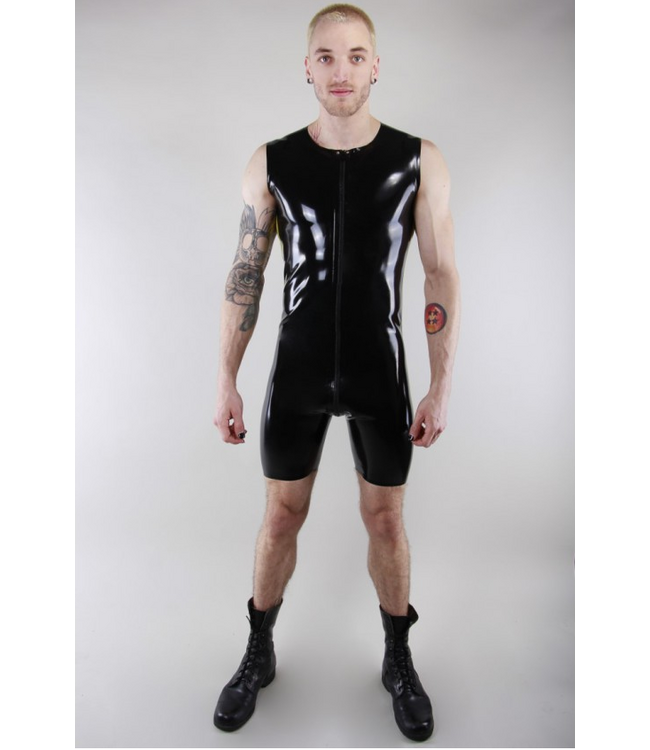 Black Latex Sleeveless Surf Suit