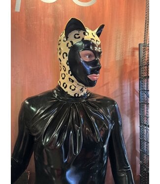 MKL Latex Couture Leopard Latex Kitty Hood
