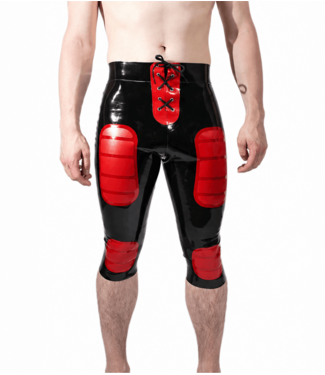 Latex101 American Football Latex Shorts Black & Red