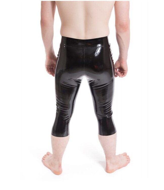 American Football Latex Shorts Black & Red