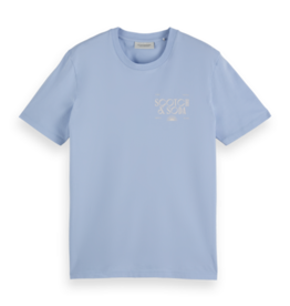 Scotch & Soda SS GRAPHIC LOGO T-SHIRT IN ORGANIC COTTON LIGHT BLUE