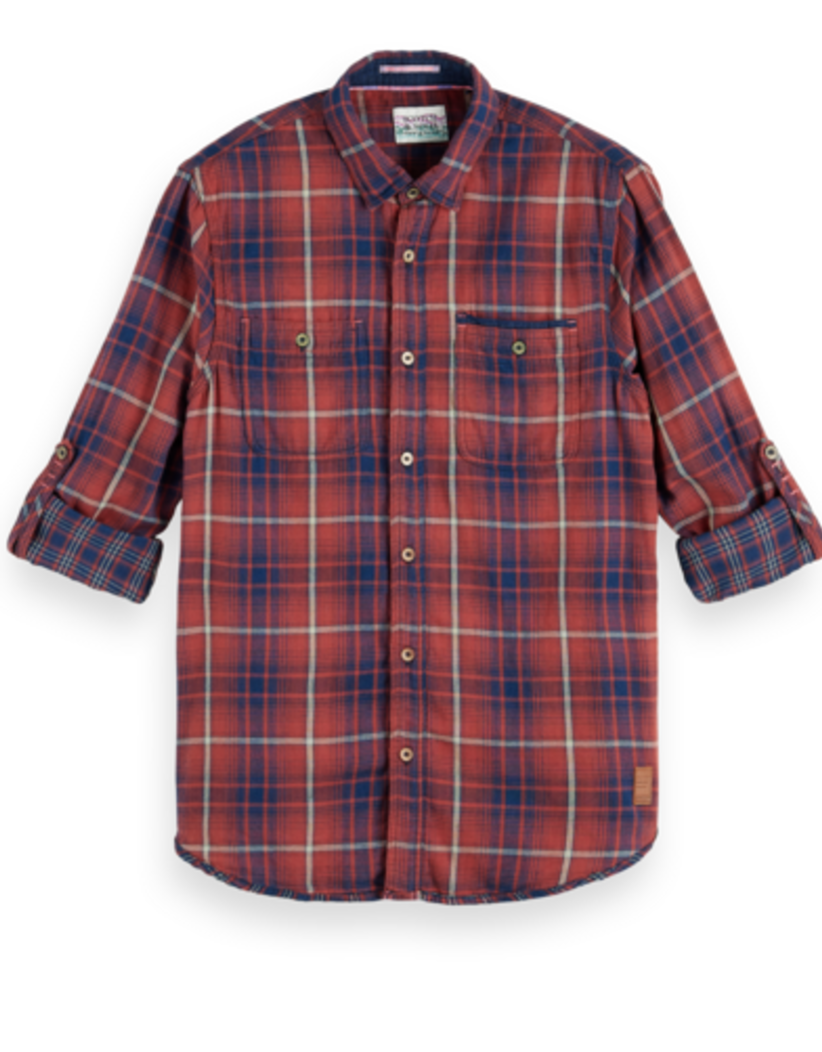 Scotch & Soda SS REGULAR-FIT CHECKED FLANNEL SHIRT RED