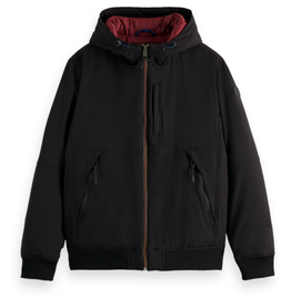 Scotch & Soda SS HOODED JACKET WITH STRECH BLACK/RED