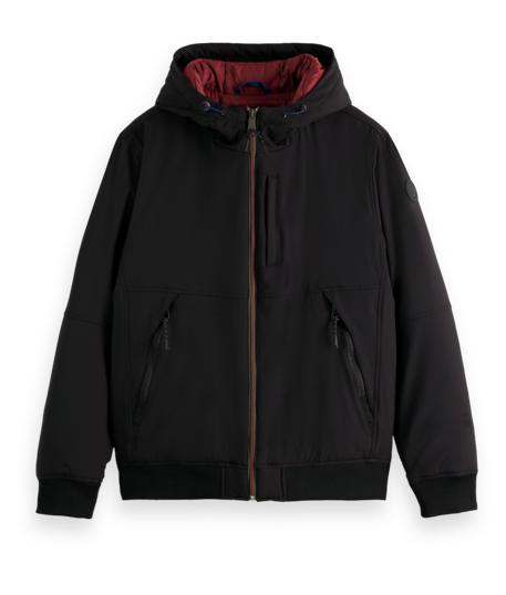 SS HOODED JACKET WITH STRECH BLACK/RED