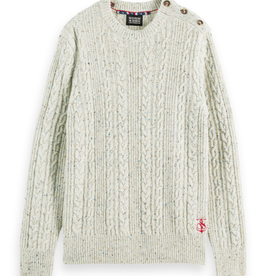 Scotch & Soda SS SPECKLED RECYCLE WOOL-BLEND CABLE KNIT PULLONER