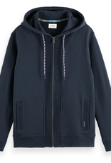 Scotch & Soda SS ZIP-THROUGH TEXTURE HOODIE IN ORGANIC COTTON