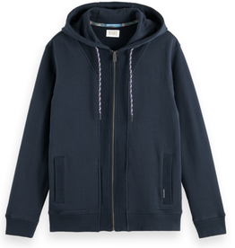 Scotch & Soda SS ZIP-THROUGH TEXTURE HOODIE IN ORGANIC COTTON