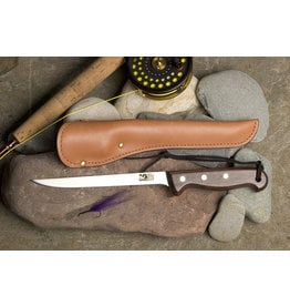 GROHMANN KNIVES 6" FILLET, ROSEWOOD HANDLE W/LEATHER SHEATH #RF600S