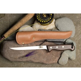 GROHMANN KNIVES 6" FILLET, ROSEWOOD HANDLE W/LEATHER SHEATH #RF600S