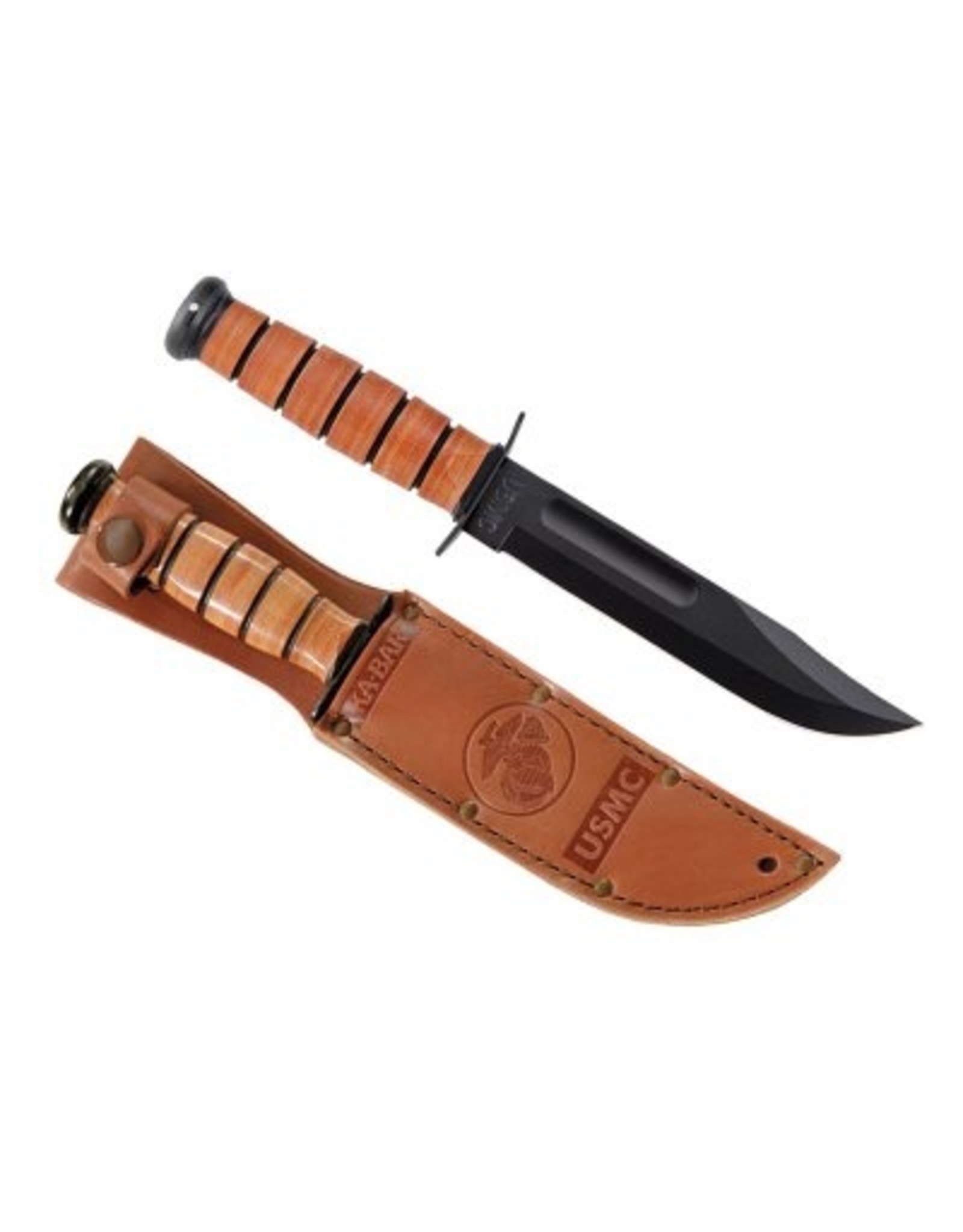 KA-BAR KNIVES USMC KNIFE, 7", STRAIGHT BLADE, BLACK