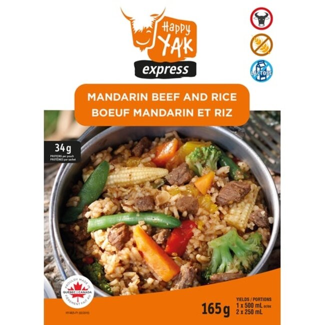 HAPPY YAK MANDARIN BEEF AND RICE
