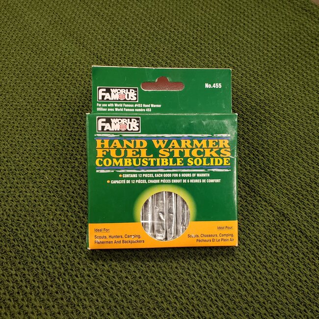 WORLD FAMOUS SALES HAND WARMER FUEL STICKS, 12 PACK - 455