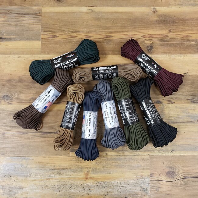 ATWOOD ROPE MFG 550 PARACORD MILITARY SOLID COLOURS