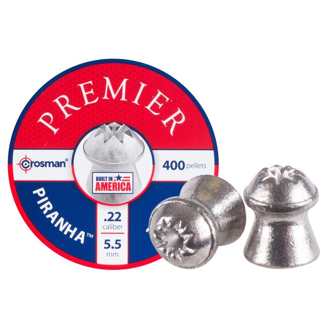 CROSMAN CROSMAN .22 PIRANHA HOLLOW POINT 14.3 gr PREMIUM PELLETS (400ct)