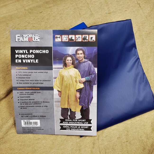 WORLD FAMOUS SALES VINYL PONCHO