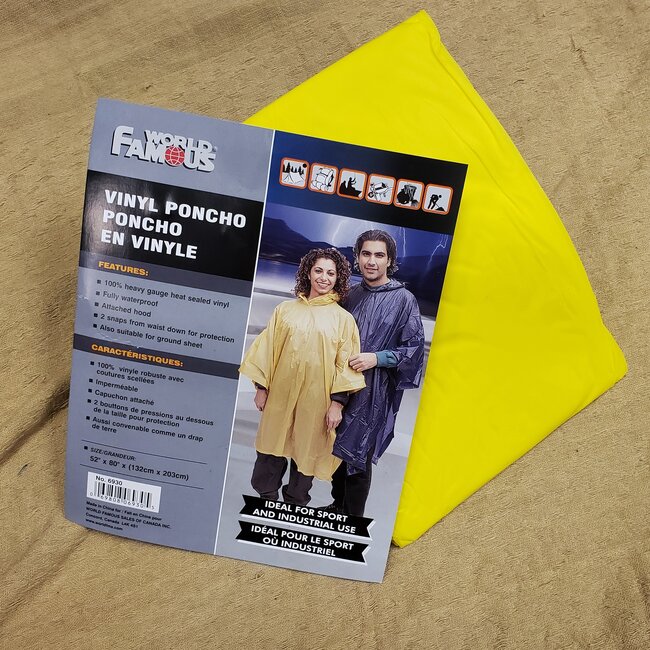 WORLD FAMOUS SALES VINYL PONCHO